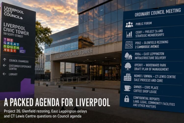 Project 26, proposed Glenfield Industrial Precinct, East Leppington delays and CT Lewis Centre on packed Council agenda